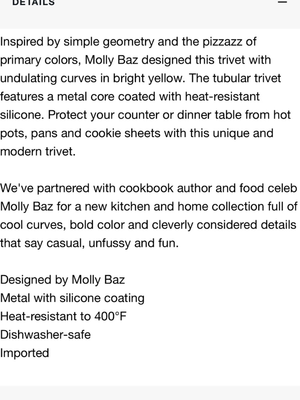 Trivet from Molly Baz / Crate & Barrel - Picture 5 of 5